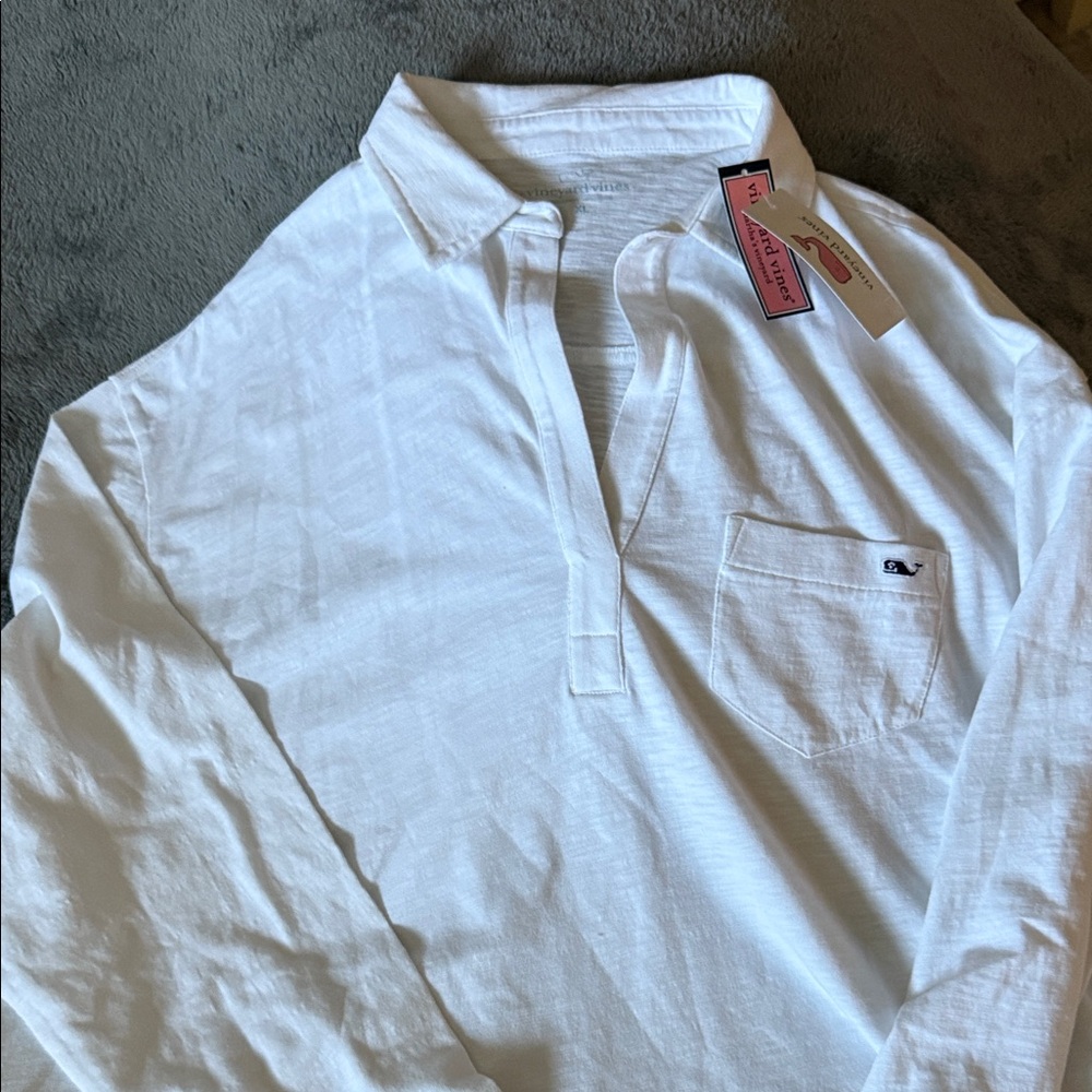 Vineyard Vines White Long Sleeve Tee
